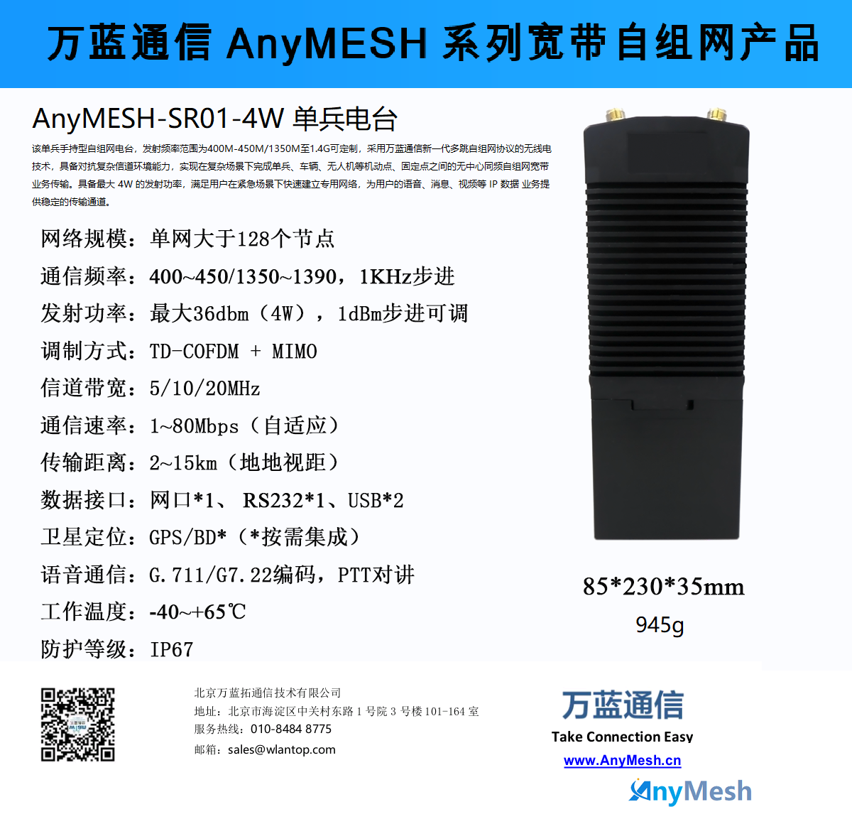 AnyMESH-AR01-4W 1.4Ghz COFDM MI